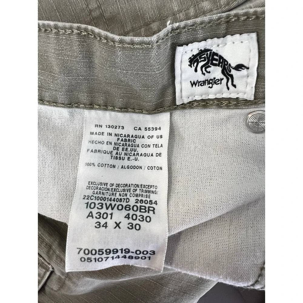 Wrangler RIGGS Workwear US‎ Men's 34x30 Ripstop Ranger Cargo Pants Y2K